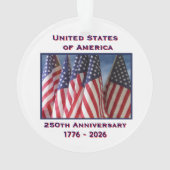 250ste Jubileum USA Patriottische vlaggen Acryl Ornament (achterkant)