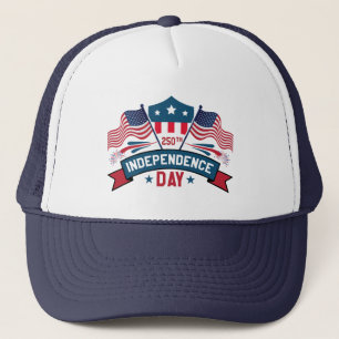 250ste Onafhankelijkheidsdag VS Vlaggen & Vuurwerk Trucker Pet
