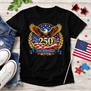 250ste USA-jubileumbadge Adelaar-embleem T-shirt