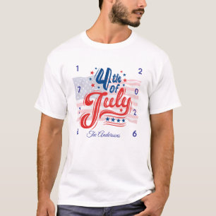 250ste verjaardag 4 juli Amerikaanse basis T-shirt