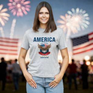 250ste Verjaardag Adelaar Rood Wit Blauw Amerika T-shirt
