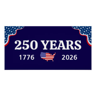 250ste verjaardag Amerika 1776-2026 Amerikaanse ve Perfect Poster