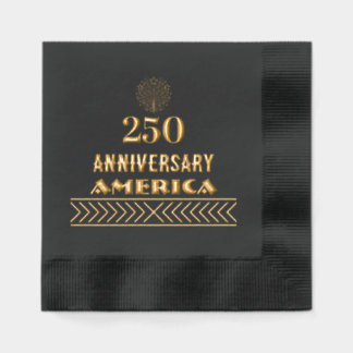 250ste verjaardag Amerika Vuurwerk Patriottisch Go Folie Servetten