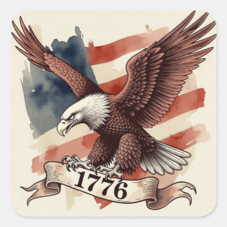 250ste Verjaardag Amerikaanse Adelaar 1776 Vliegen Vierkante Sticker