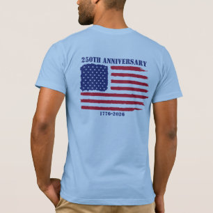 250ste verjaardag Amerikaanse vlag Jetjager vliegt T-shirt