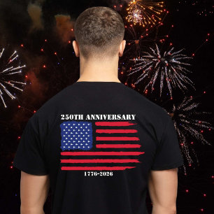 250ste verjaardag Amerikaanse vlag Jetjager vliegt T-shirt