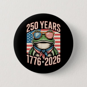 250ste Verjaardag Kikker 1776 2026 250 Jaar Amerik Ronde Button 5,7 Cm