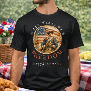 250ste Verjaardag Revolutionaire Soldaat Vrijheid T-shirt
