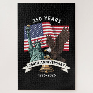 250ste Verjaardag Standbeeld Liberty Eagle Vlag Legpuzzel