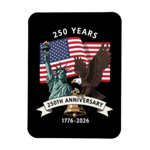 250ste Verjaardag Standbeeld Liberty Eagle Vlag Magneet