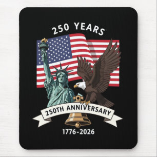 250ste Verjaardag Standbeeld Liberty Eagle Vlag Muismat