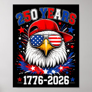 250ste verjaardag Usa Jongens Kinderen Adelaar 250 Poster