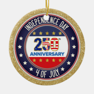 250ste verjaardag USA patriottisch 1776–2026 Keramisch Ornament
