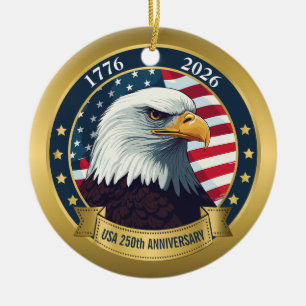 250ste Verjaardag USA Patriottisch 1776–2026 Keramisch Ornament