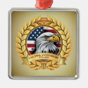 250ste Verjaardag USA Patriottisch   1776–2026 Metalen Ornament
