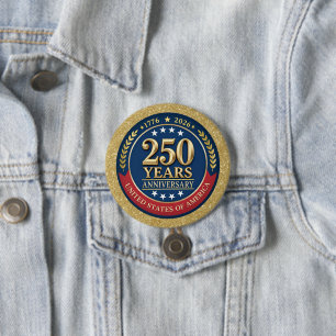250ste verjaardag USA patriottisch 1776–2026 Ronde Button 7,6 Cm