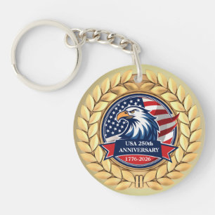 250ste Verjaardag USA Patriottisch 1776–2026 Sleutelhanger