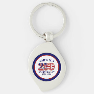 250ste Verjaardag USA Patriottisch 1776–2026 Sleutelhanger