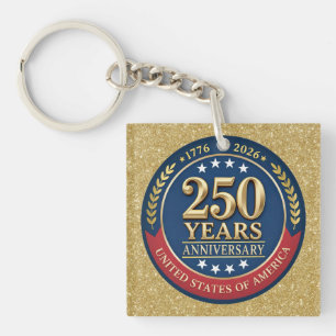 250ste Verjaardag USA Patriottisch 1776–2026 Sleutelhanger