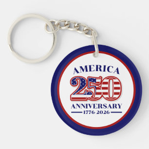 250ste Verjaardag USA Patriottisch 1776–2026 Sleutelhanger