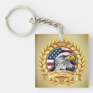 250ste Verjaardag USA Patriottisch 1776–2026 Sleutelhanger