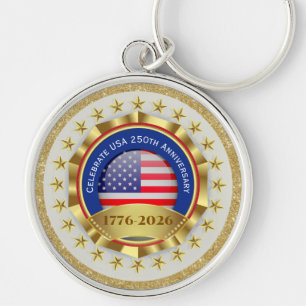 250ste Verjaardag USA Patriottisch 1776–2026 Sleutelhanger