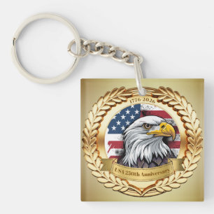 250ste Verjaardag USA Patriottisch 1776–2026 Sleutelhanger