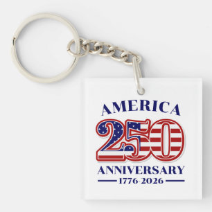 250ste Verjaardag USA Patriottisch 1776–2026 Sleutelhanger