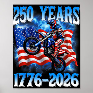 250ste verjaardag Usa patriottisch 250 jaar 4 juli Poster