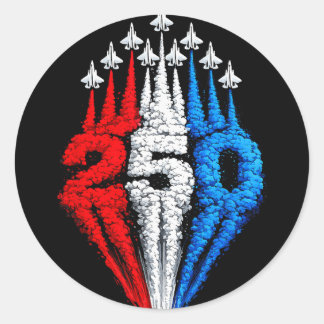 250ste verjaardag Usa patriottisch 250 jaar 4 juli Ronde Sticker