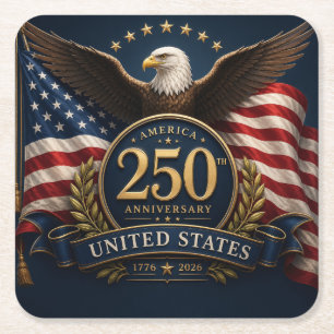 250ste verjaardag USA patriottisch aandenken Vierkante Kartonnen Onderzetter