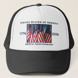 250ste verjaardag USA patriottisch zwart wit Trucker Pet