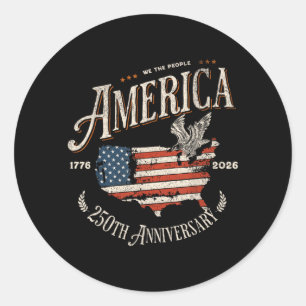 250ste verjaardag Usa Patriottische 4de Juli Ronde Sticker