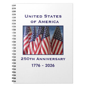 250ste Verjaardag USA Patriottische Amerikaanse Vl Notitieboek