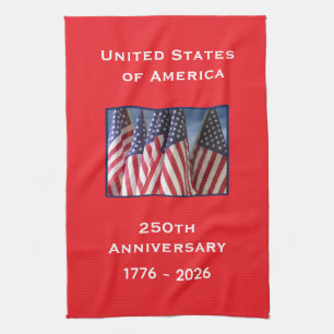 250ste verjaardag USA patriottische Amerikaanse vl Theedoek
