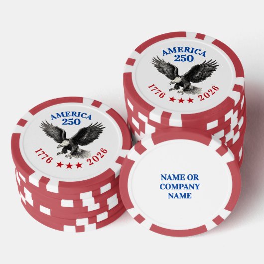 250ste verjaardag USA Steenarend  Poker Chips (Opstapeling)