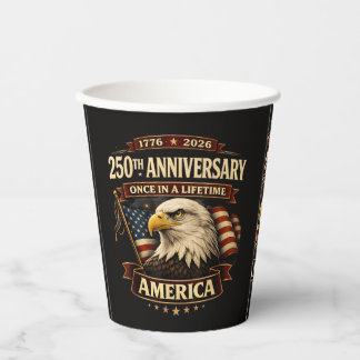 250ste Verjaardag USA T-shirt 250ste Amerika Papieren Bekers