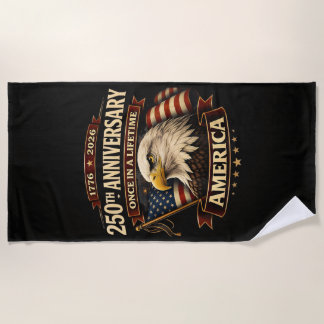 250ste Verjaardag USA T-shirt 250ste Amerika Strandlaken