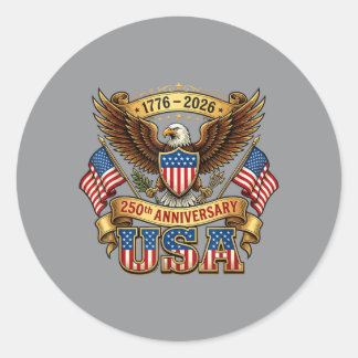 250ste verjaardag Usa-vlag 250 jaar Amerikaans 4de Ronde Sticker