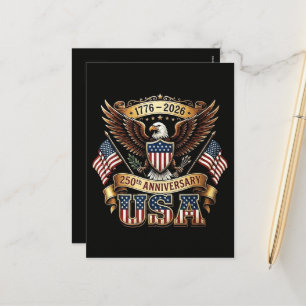 250ste verjaardag USA-vlag 250 jaar Amerikaans Feestdagenkaart