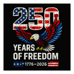 250ste verjaardag usa vlag amerikaans perfect poster