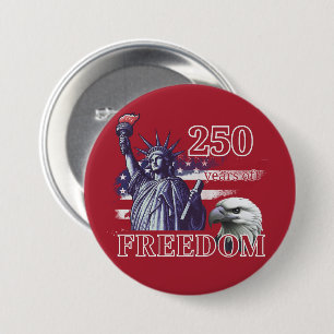 250ste Verjaardag USA Vlag Liberty Eagle Vrijheid Ronde Button 7,6 Cm