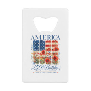 250ste verjaardag USA vrouwen 4 juli Amerika 25 Kredietkaart Flessenopener