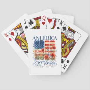 250ste verjaardag USA Vrouwen 4 juli Amerika 25 Pokerkaarten