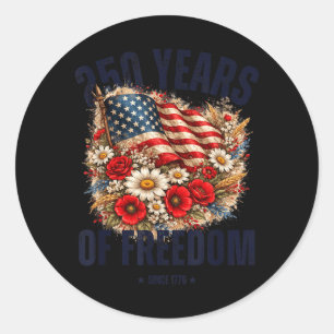 250ste verjaardag Usa Vrouwen Patriottisch 4 juli Ronde Sticker
