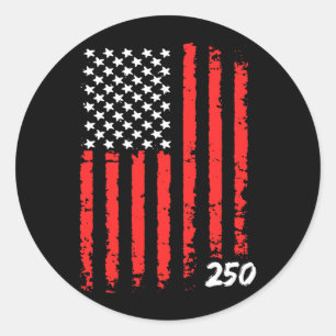 250ste verjaardag van Aamerica Zwarte Aamerican vl Ronde Sticker