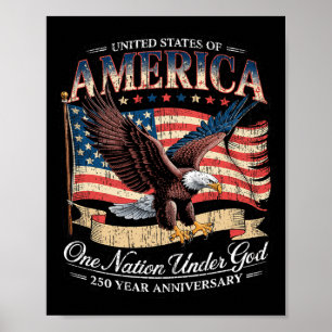 250ste verjaardag van Amerika, de VS-natie onder G Poster
