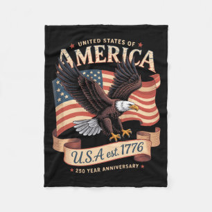 250ste verjaardag van de VS 4 juli Amerikaanse Fleece Deken