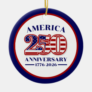 250ste verjaardag van de VS Patriotisch 1776–202 Keramisch Ornament