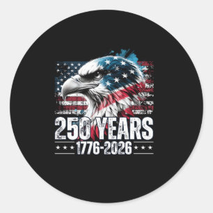250ste verjaardag Verenigde Staten Verjaardag Lang Ronde Sticker